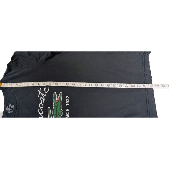 Lacoste Mens Size Small T-Shirt Black Large Croc & Logo - Picture 8 of 8
